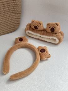 2-4 szt. Nowe akcesoria do włosów z motywem kapibary z kreskówek, opaski do włosów dla kobiet, pluszowa opaska na głowę, zestaw opasek do mycia twarzy, akcesoria do włosów, artykuły szkolne, prezenty - Wielokolorowe - Zobacz 3