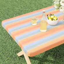 SUNFANS 1pc Rectangular Printed Tablecloth, Waterproof Elastic Fitted Vinyl Backed Flannel Tablecloth, Suitable For Christmas, New Year, Outdoor, Patio Use - Multicolor - View 17