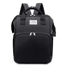 Baby Changing Bag Diaper Bag Large Nappy Backpack With Portable Changing Mat UK - Black - View 3