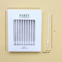 19/24/48 قطعة (1 مجموعة من 24 قطعة) شمع طويل معدني أخضر شمع عيد الميلاد مع حامل شمع الكعك لحفلة الزفاف وعيد الميلاد ديكور