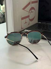 Unisex 2 In 1 Clip-On Hexagonal Glasses Frame Polarized Lens - 金色 - 查看 7