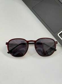 Unisex 2 In 1 Clip-On Hexagonal Glasses Frame Polarized Lens - 金色 - 查看 2