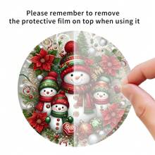 1/2pcs Acrylic Snowman Family Sun Catcher, Colorful Round Wreath Window Hanging Decor For Yard, Garden, Bedroom, Office, Christmas Gift, 2D - multicolor - View 8