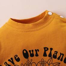 New Autumn Cute Letter Print Long Sleeve Yellow Baby Romper Jumpsuit