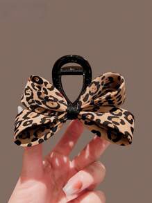 1 Stück Leoparden-Muster Lässig Boho ABS (ABS Harz) Haarspange, ca. 8cm Leoparden Polka Punkt Haarspange, geeignet für Frühling, Sommer und Herbst, für den täglichen Gebrauch, Reisen, Partys und Valentinstag, Haarklammern, Haarkla