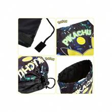 Pikachu Drawstring Bag Glow In The Dark Bag - Black - View 4