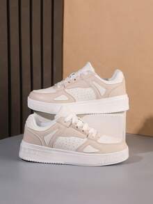 Casual Comfortable Breathable Height Increasing Sports Sneakers For Men - Beige - View 3