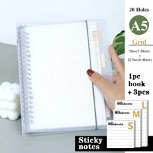 20/26 Holes A5/B5 Pp Loose Leaf Notebook, 1pc Back To School