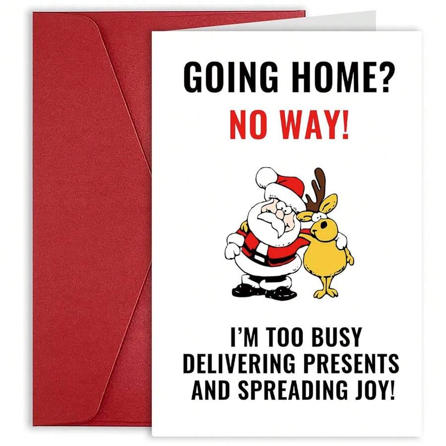 1 张，有趣的圣诞贺卡，适合男士和女士的幽默圣诞礼物，适合同事和姐妹的创意独特祝福卡，适合朋友和朋友的幽默圣诞快乐节日贺卡 - 均碼 - 查看 1