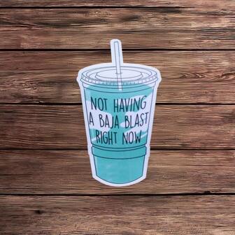 1 件现在没有 Baja Blast 防水贴纸 - 乙烯基贴纸 - Taco Lover 贴纸 - Mental Breakdown 贴纸 - Bajablasted，非常适合爱书人，耐用且防风雨，非常适合笔记本电脑、笔记本和水瓶