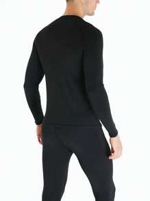 2 zestawy męskiej czarnej bielizny termicznej Ochrona przed zimnem na zewnątrz Ciepła podstawa Ciepłe, ciepłe ubrania Komfort domowy Elastyczne piżamy Prezenty na jesień i zimę