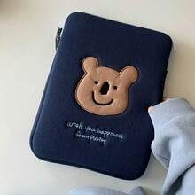 Cute Koala Embroidered Anti-Shock Laptop Sleeve, Tablet Protective Case - Navy Blue - View 4