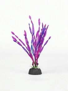 1 件装水族箱装饰人造植物套装适用于鱼缸水下世界景观，高品质假水植物装饰（底色随机），适用于水族箱和鱼缸装饰