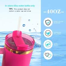 1 Cốc Xe Hơi 40oz Nắp Chống Nước Đầy Màu Sắc, Được Làm Bằng Chất Liệu PS, Dành Cho Cốc Có Tay Cầm 40oz - Nhiều màu - Xem 5