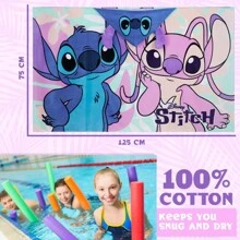 Disney Stitch Bath Towel Hood & Absorbent Changing Robe Poncho Swimming Shower Beach Holiday Essentials - Multicolor - View 5
