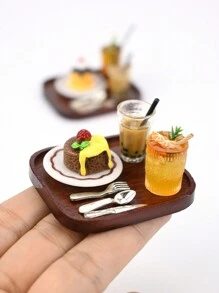 1:12 Dollhouse Miniature Realistic Cake & Bubble Tea Model, Diorama Decor, Photography Prop - Multicolor - View 6