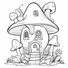 Purple Mushroom House Coloring Book - 1pc 25 Unique Pages, Upgraded Thick Paper, Decompressing Coloring Book, Improves Creativity And Concentration, Ideal For Halloween And Christmas Gifts Back To School