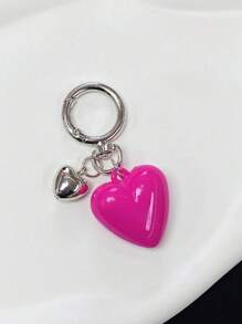 1 件/2 件女士简约创意大心形汽车钥匙扣吊坠、耳机支架、零钱包或包包配件、优雅女士钱包钥匙扣、通用钥匙扣、汽车钥匙扣、送给家人和朋友的生日和节日礼物