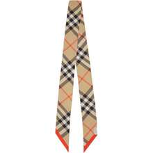 Burberry Beige Skinny Check Silk Scarf - Default - View 2