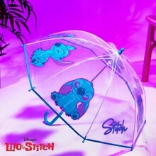 Disney Clear Dome Umbrella Folding Transparent Lightweight School Days Out - Blue - View 2