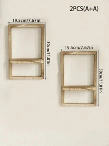 1 件木质浮动搁板，质朴木质搁板，用于墙壁储物，壁挂式木质展示架，适用于卧室厨房，壁挂式搁板，卫生间上方的墙壁搁板，小型壁挂式农舍装饰、家居装饰、房间装饰、墙壁装饰 - 置物架 - 查看 6