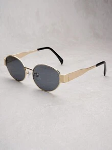 1 pièce ovales femme, monture métallique, style rétro . Basiques pour Halloween, tenues d'automne/hiver pour femme, décontracté chic, idéal pour les cadeaux, l'été, la plage, les vacances, l'extérieur, les voyages.