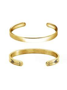 1pc Customized Text Bracelet, Simple DIY Personalized Minimalist Stainless Steel Bracelet, Gift For Couple, Family, Christmas, Birthday, Mother's Day, Father's Day, Friends - Multicolor - View 11