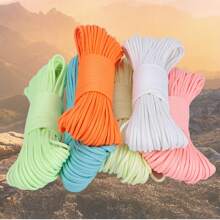 10/100m/Pieza Cordón multicolor arcoíris de 7 hebras que brilla en la oscuridad de 4mm, adecuado para uso múltiple al aire libre, emergencia de supervivencia, cuerda de paracaídas, trenzado de pulseras, camping, picnic, tendedero, correa para mascotas, duradero hilo DIY