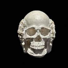 1 件恐怖骷髅头灯 - 遮住眼睛/嘴巴/耳朵，万圣节装饰道具，适用于酒吧、派对、鬼屋、户外花园照明，适用于小路、庭院、露台 - 三個骷髏頭 - 查看 5