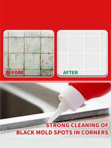 Gel removedor de moho y manchas de moho - Potente gel limpiador para eliminar el moho en paredes, azulejos, grietas, refrigeradores, lavadoras - Limpieza efectiva de manchas en el hogar, cocina, baño, pisos - Se envían dos accesorios al azar (nuevo o antiguo empaque) - Multicolor - Ver 3
