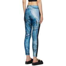 Versace Jeans Couture | Blue Trompe L'œil Leggings - predefinito - Visualizzare 3