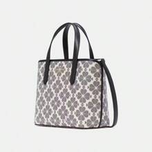 Kate Spade 女士手提包顶部手柄单肩包托特包手提包工作包带有标志性黑桃花时尚可爱工作手提包 KH425001 - 灰色 - 查看 3