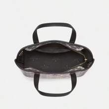 Kate Spade 女士手提包顶部手柄单肩包托特包手提包工作包带有标志性黑桃花时尚可爱工作手提包 KH425001 - 灰色 - 查看 4