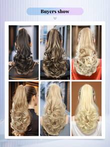 Claw Ponytail Extension Hair Accessories Black Light Brown Chocolate Brown Multi-Color 12 Inch Deep Wave Heat Resistant Fiber Synthetic Ponytail Hairpiece Curly Hair For Women Daily Cosplay Christmas Music Festival Carnival Holiday Party Used And Chinese New Year Gifts