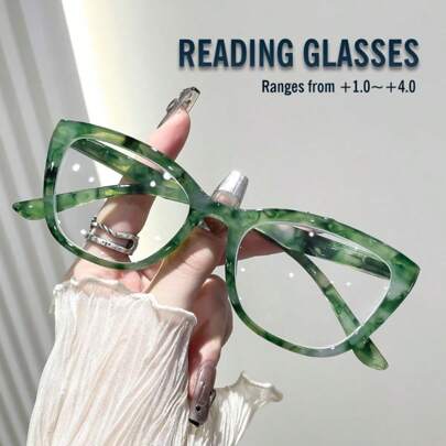 Rivsar Unisex Reading Glasses, Fashion , Anti-Glare, UV Protection, Compact Cat-Eye Frame, Suitable For Various Face Shapes, Convenient To Carry