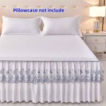 1 件重磅纯色褶皱蕾丝床裙，四季床垫保护套，奢华蕾丝床裙让您的卧室保持优雅和温暖，适用于卧室、宿舍、酒店、Airbnb、办公室午睡、床单 - 不包括枕套
