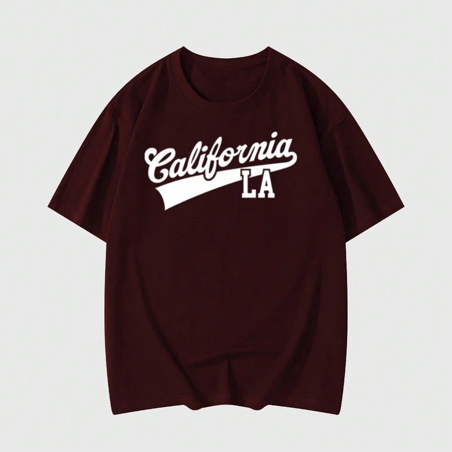 T-Shirt T-Shirt "Clifornia LA Written In Cursive" - Màu Tím - Xem 1
