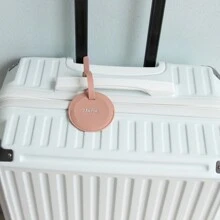 带姓名的个性化 PU 行李牌、定制圆形行李牌、PU 皮革旅行行李识别标签、ID 标签、行李箱标签、碗袋标签