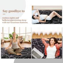 Twin/Full Size Japanese Futon Floor Mattress For Adults, Japanese Style Futon Mattress For Floor, Branch Printed Futon Mattress Sleeping Mattress, Tatami Mat, Camping Mattress - Black - View 5