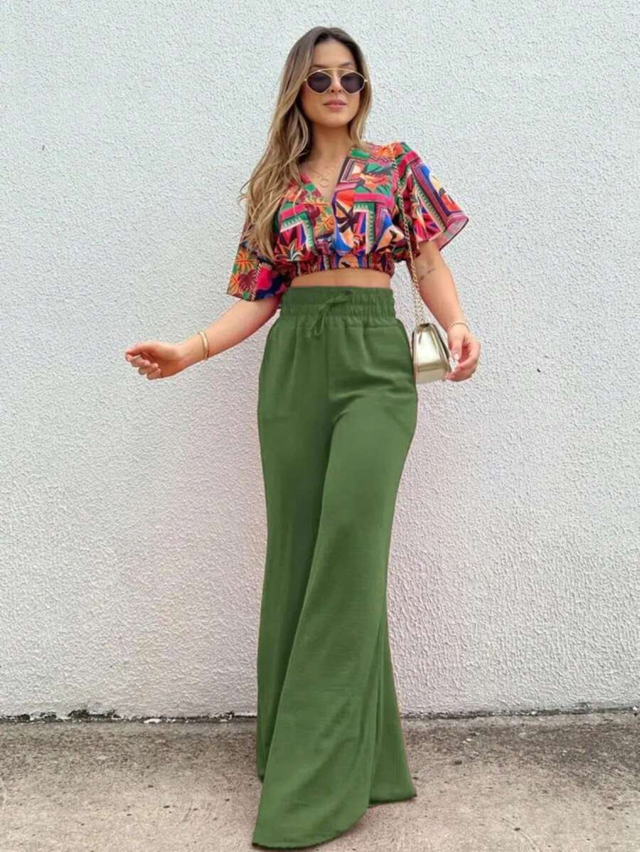 Women Pants - 橄欖綠 - View 1