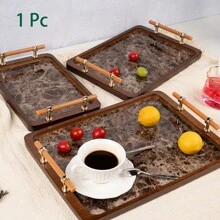 1 Khay tre có tay cầm màu vàng, Khay đựng đồ ăn bằng tre có họa tiết đá cẩm thạch, Khay đựng đồ ăn sáng đựng cà phê, đồ ăn tối, Khay trang trí cho nhà bếp, Phòng ngủ - Trở lại trường - Nhiều màu - Xem 7