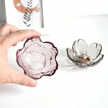 1pc Flower Ring Dish Jewelry Tray, Small Glass Jewelry Dish For Women, Room Decor Trinket Tray For Earrings Necklaces, Wedding Engagement Ring Holder Dish, Key Dish Jewelry Plate Bowl Gift Back To School