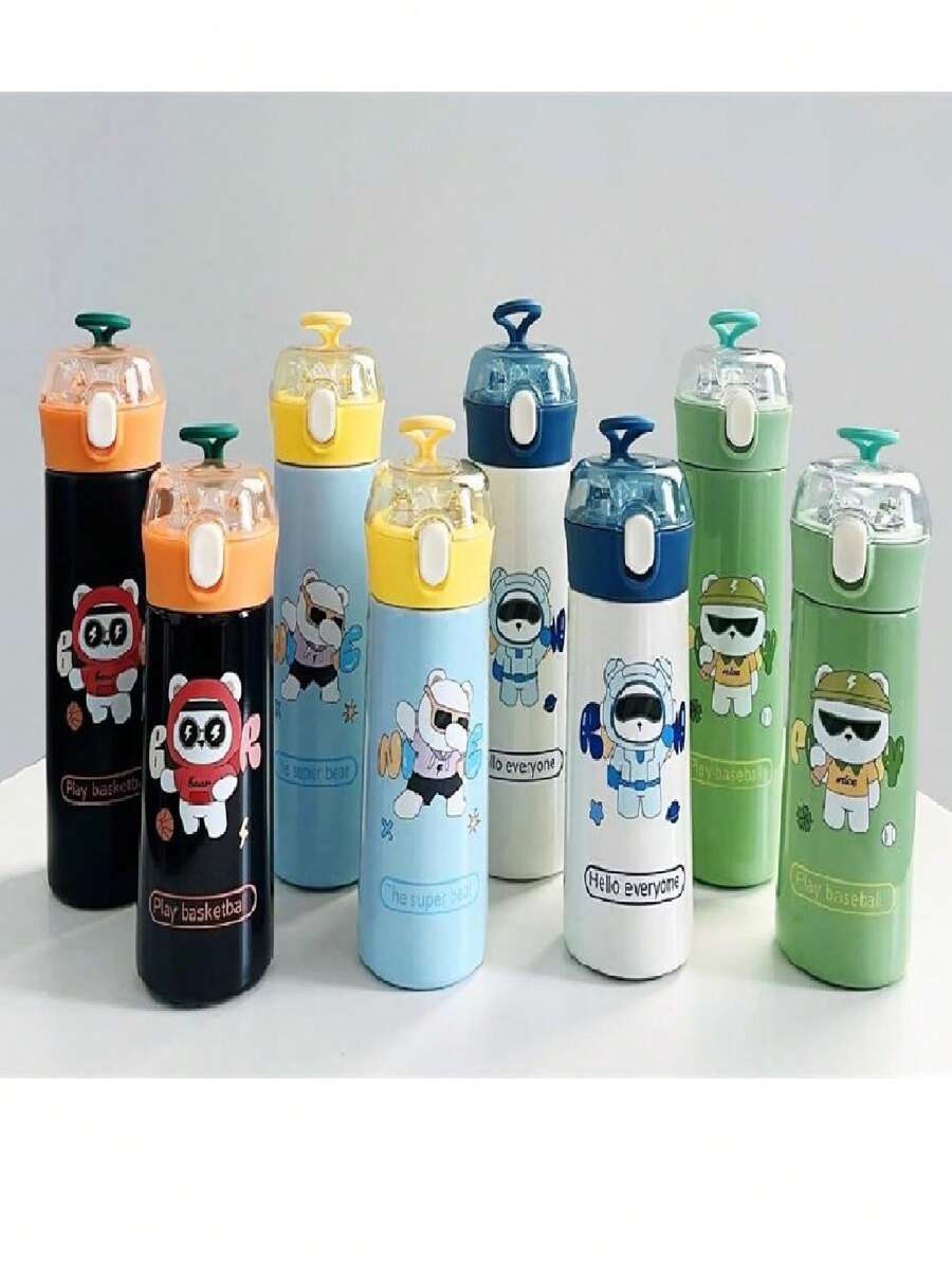 Children's Thermal Bottle With Straw Stainless Steel 350ml OR 500ml Stylish Usinhos - 綠色 - 查看 1