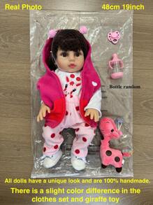 GUESSBELLY 48 厘米重生婴儿娃娃全身柔软硅胶 19 英寸逼真新生女婴沐浴娃娃儿童家居装饰 - 紅色 - 查看 2