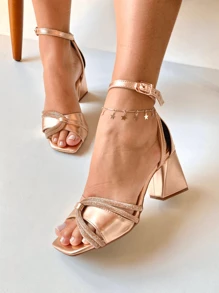 Women Heeled Sandals - Đồng - Xem 1