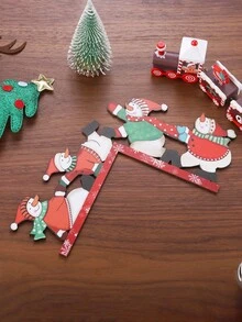 1 pieza, Cartel en esquina de puerta con muñeco de nieve y gorro de Papá Noel, decoración de marco de madera para esquina, cartel de puerta, escultura de pared de madera para sala de estar, dormitorio, oficina, interior y exterior, decoración de puerta de casa, regalo, decoración del hogar, decoración de habitación, decoración de pared