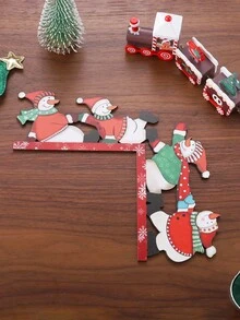 1 pieza, Cartel en esquina de puerta con muñeco de nieve y gorro de Papá Noel, decoración de marco de madera para esquina, cartel de puerta, escultura de pared de madera para sala de estar, dormitorio, oficina, interior y exterior, decoración de puerta de casa, regalo, decoración del hogar, decoración de habitación, decoración de pared