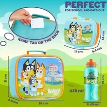 Bluey Kids Lunch Set Bag Box & Water Bottle 430ml - Multicolor - View 6