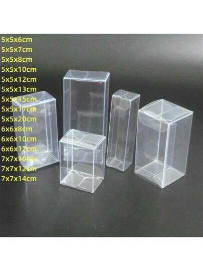 Caja transparente PVC 5x5x6/7/8/12/13/20cm