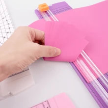 Paper Cutter, 12 Inch Paper Cutter Scrapbooking Tools Supplies With Safety Guard And Side Ruler, Portable Paper Cutter For Craft Paper, Labels, Photos, Card Stock - Multicolor - View 4